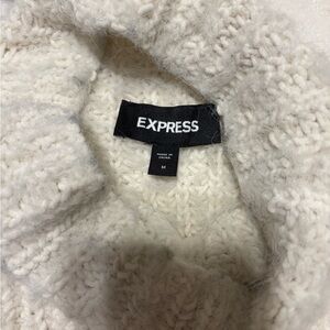Express Off-White Textured Sweater M #6